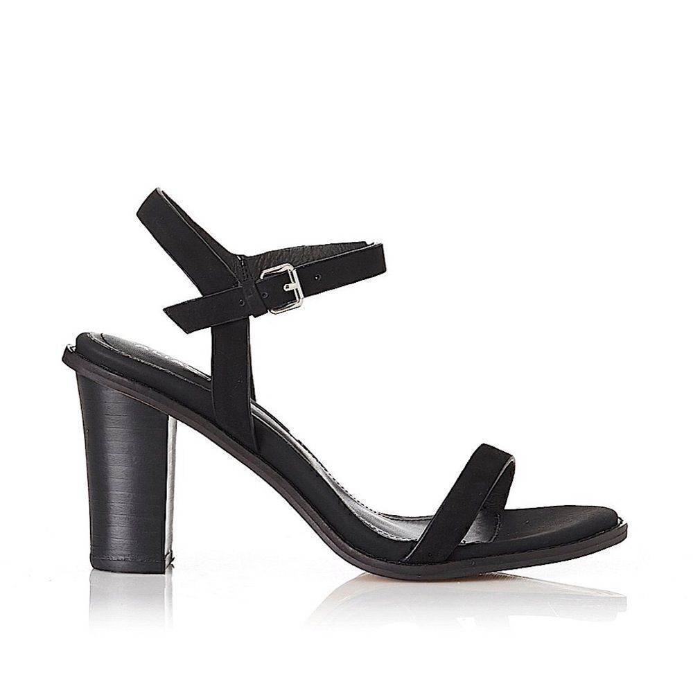 Alias Mae Everly Black Leather Mid Heel Sandals